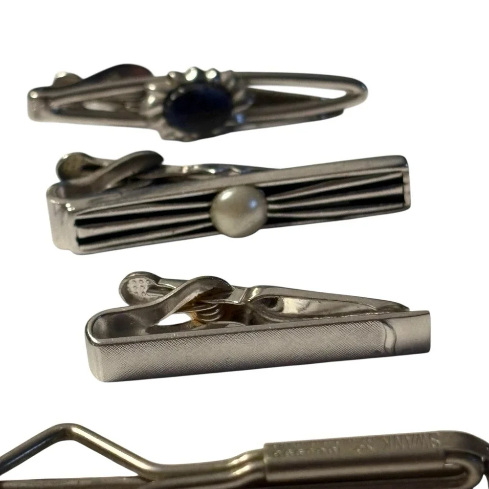 Vintage SWANK lot 8pc CuffLinks Tie Clip Set Silver & Gold‎ Tone Men's Jewelry